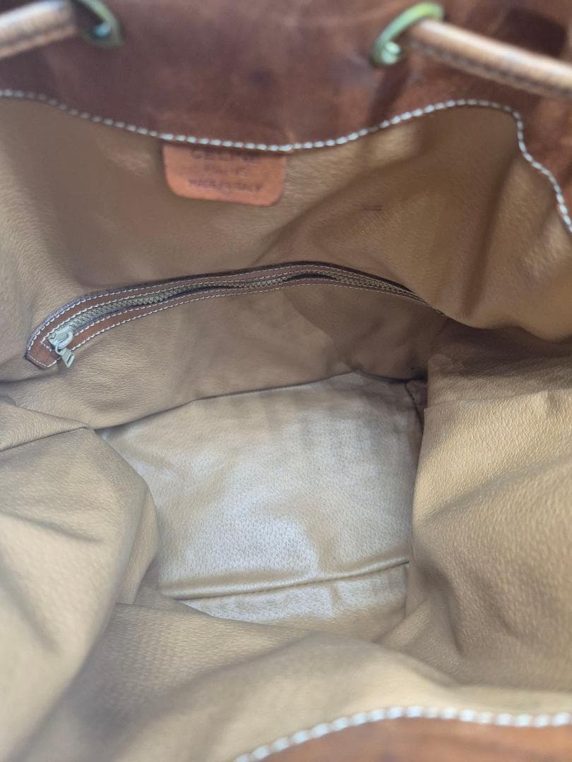 CELINE　セリーヌショルダーバック　巾着型　マカダム柄