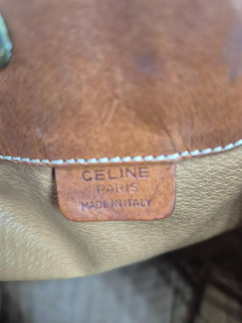 CELINE　セリーヌショルダーバック　巾着型　マカダム柄