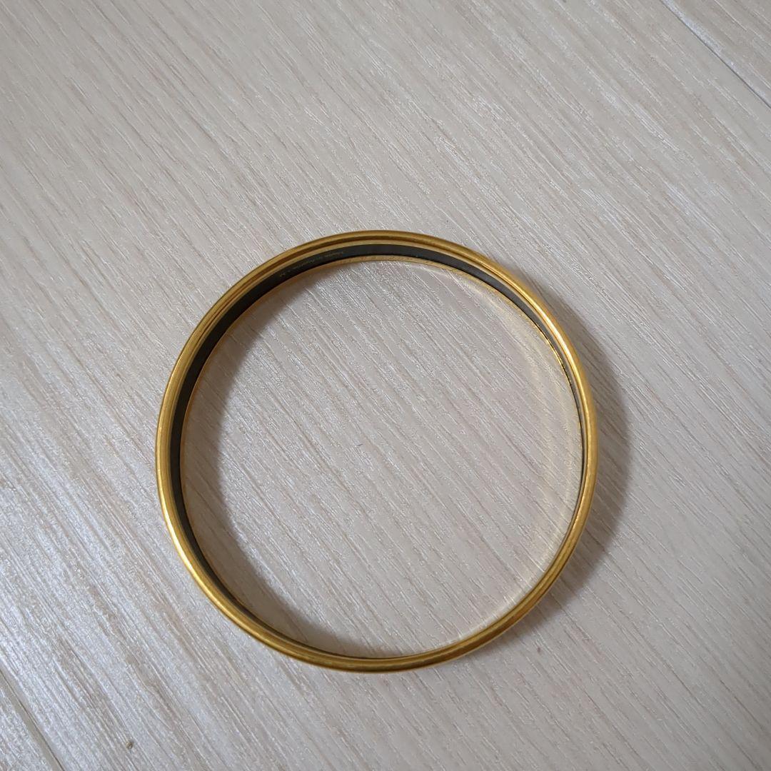 HERMES エマイユ バングル ブレスレット エルメス ゴールド　ホワイト