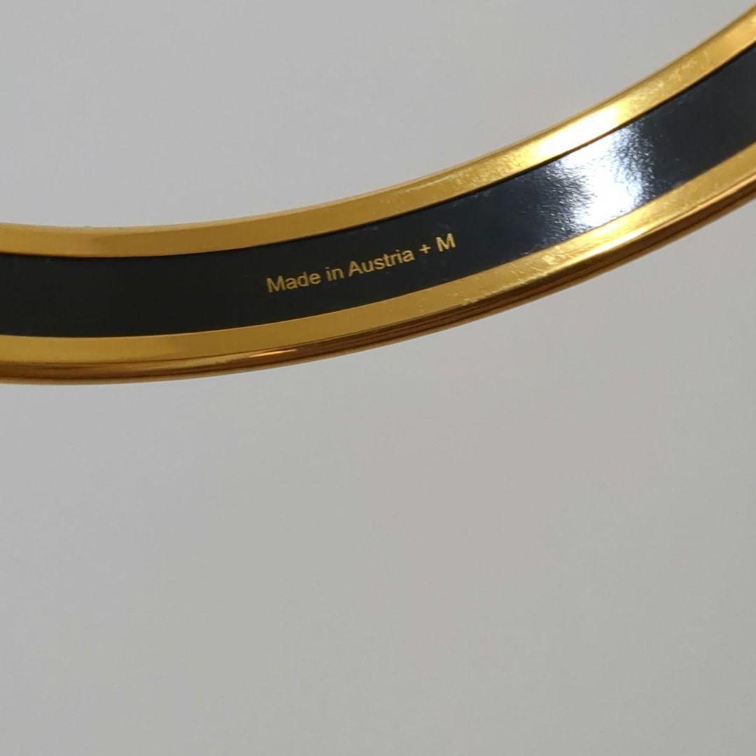 HERMES エマイユ バングル ブレスレット エルメス ゴールド　ホワイト