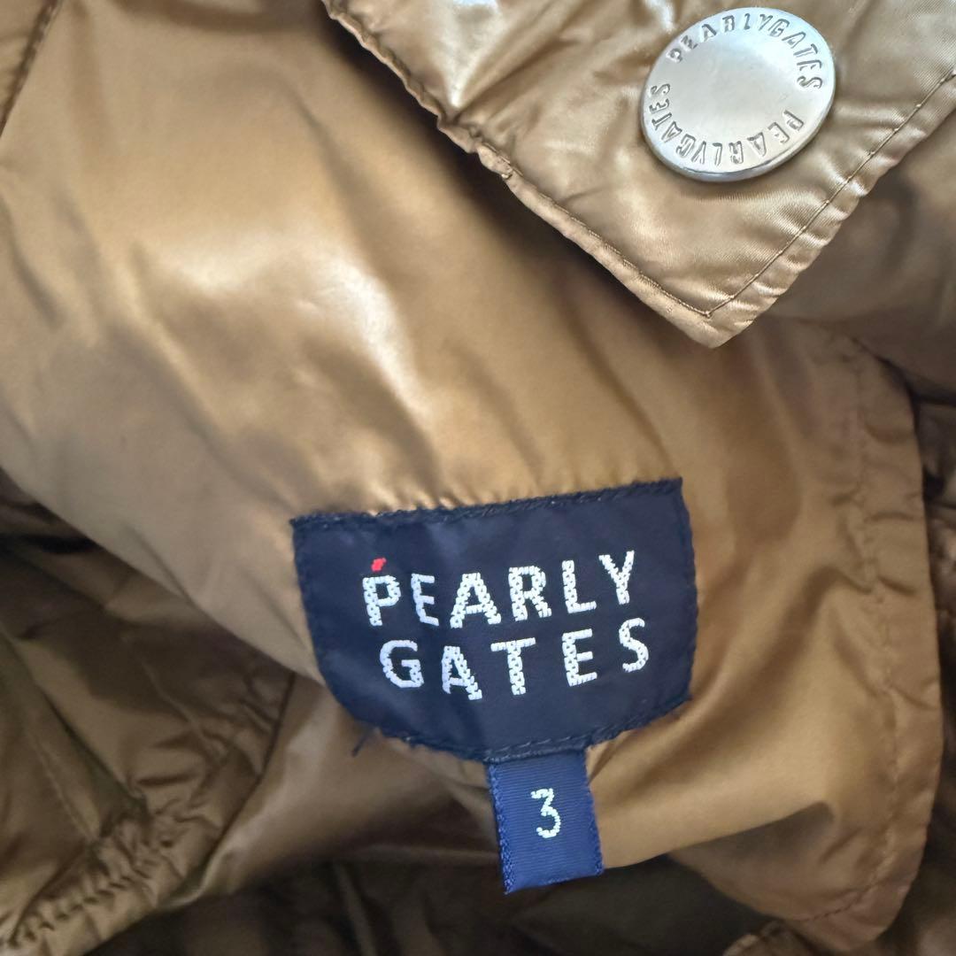 ダウン素材　パーリーゲイツ　パンツ　S〜M相当　極美品　金　ゴールド　暖パン　3