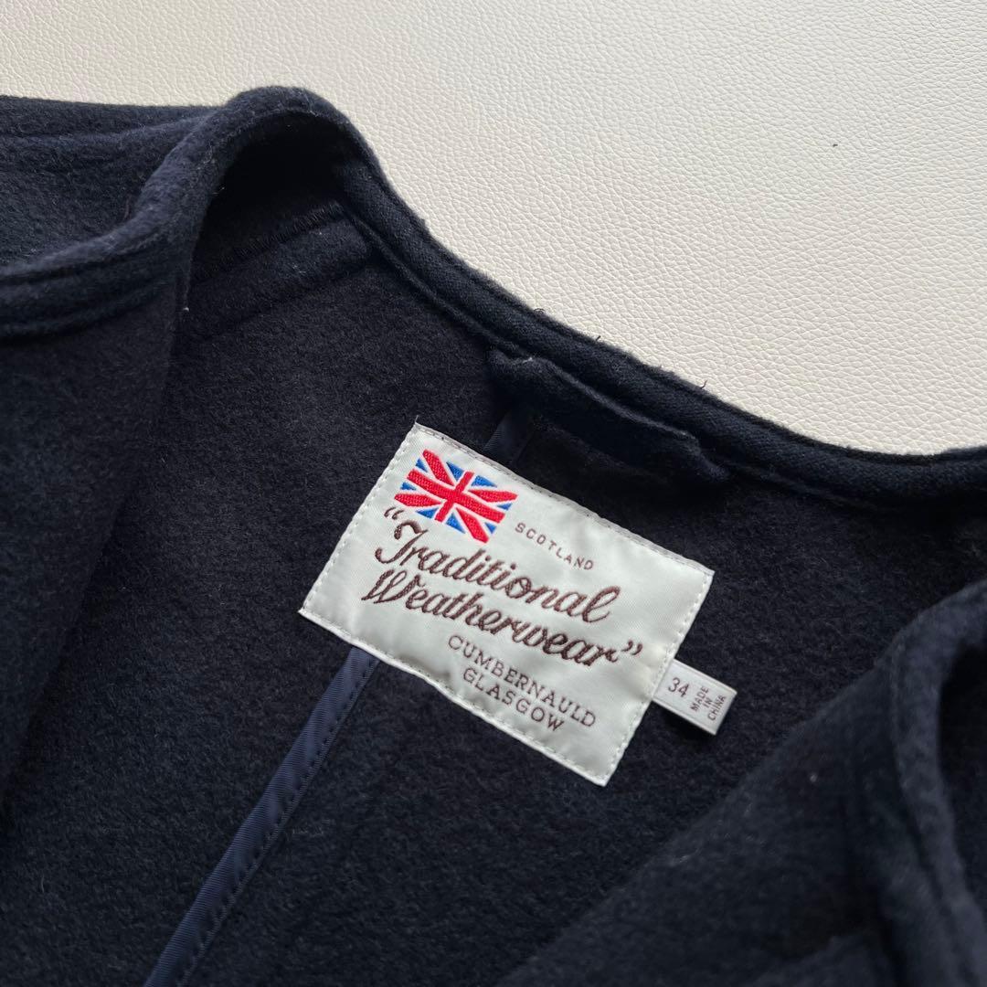 美品✨トラディショナルウェザーウェア　ROMNEY ロムニー　ノーカラーコート