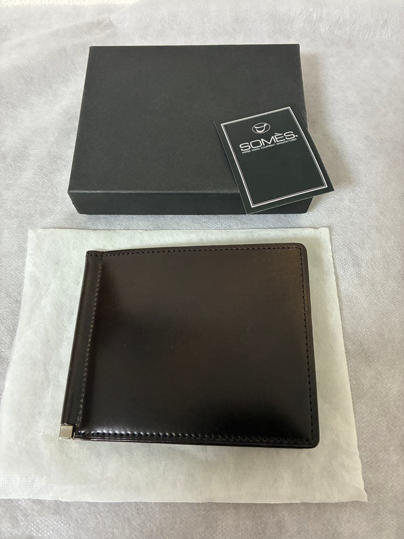 美品ソメスサドル ハノーバー コードバン マネークリップ ダークブラウン