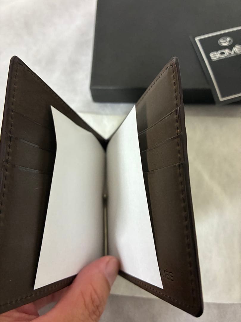 美品ソメスサドル ハノーバー コードバン マネークリップ ダークブラウン