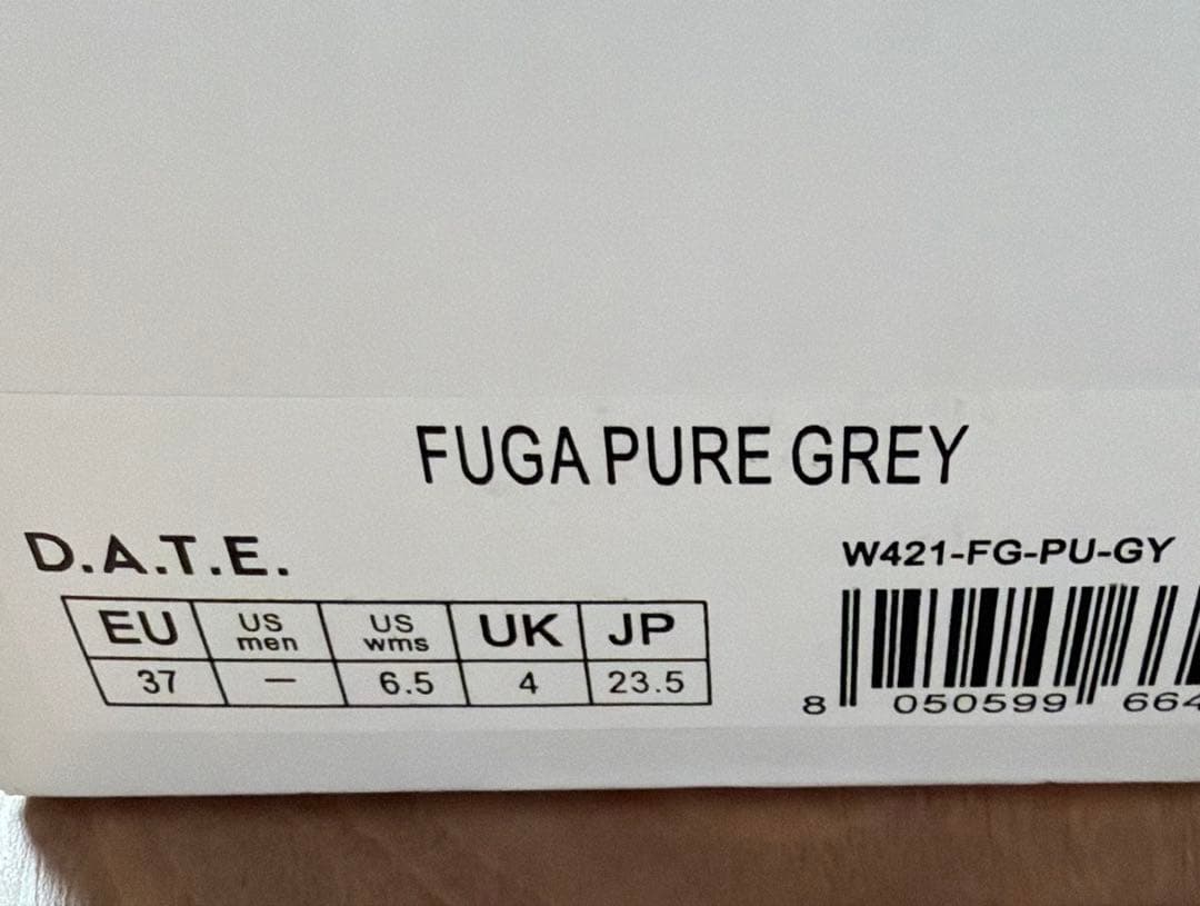 靴 D.A.T.E. FUGA PURE GREY 23.5