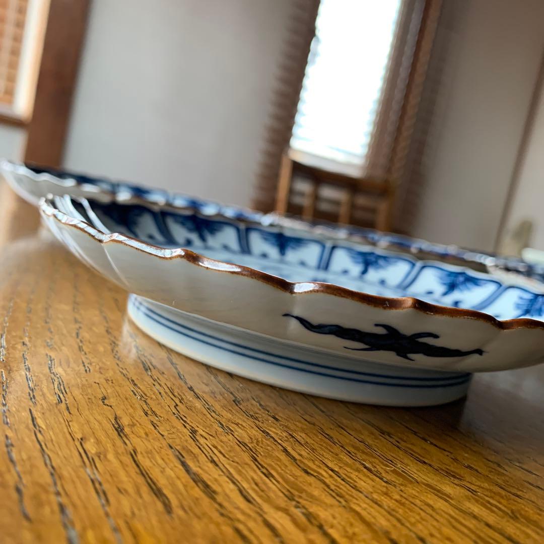 源右衛門　有田焼　古伊万里　吉祥柄　雲鶴　染付　銘々皿5枚　新品未使用品