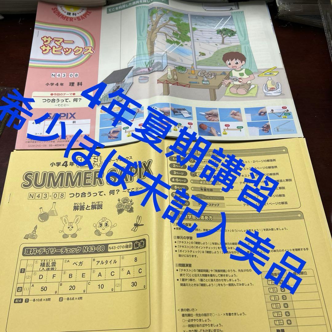 ㉒B サピックス　SAPIX 4年　理科　夏期講習　サマーサピックス