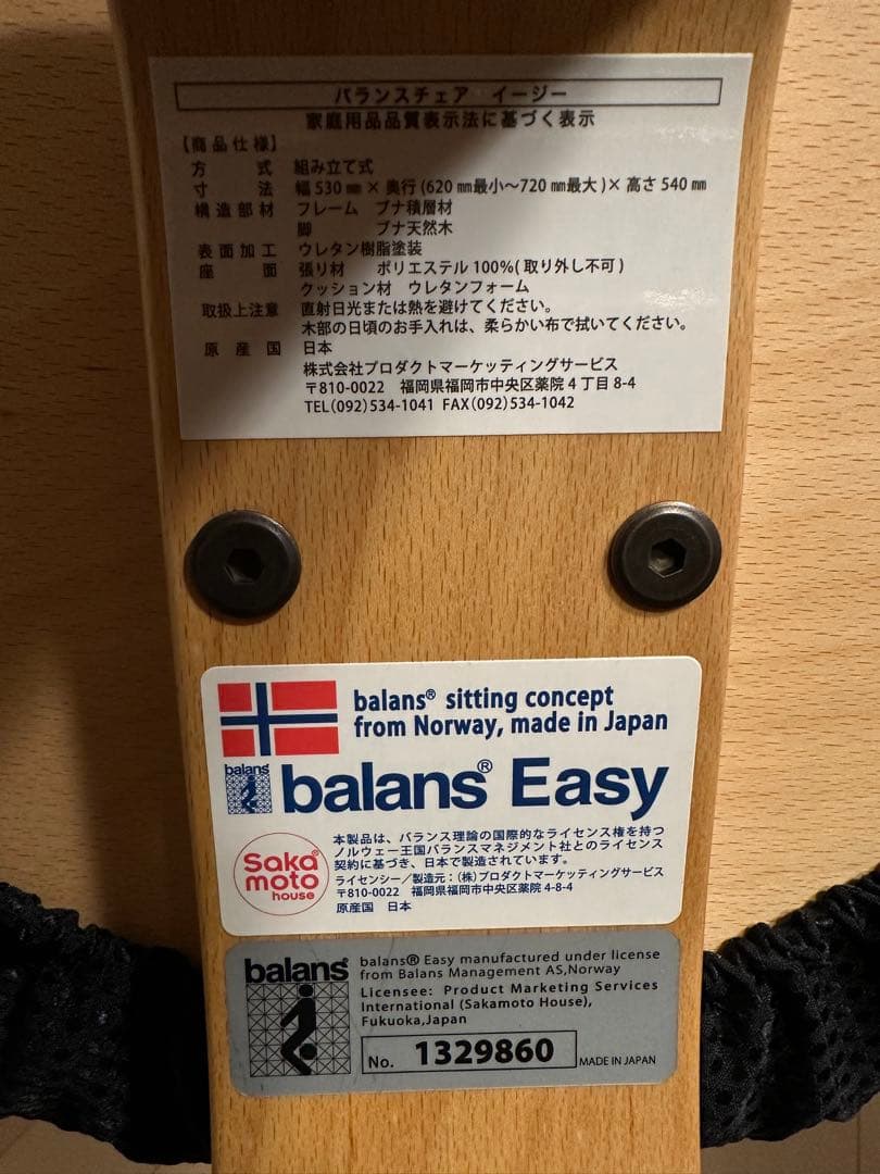 サカモト　バランスイージーチェア　ブラック