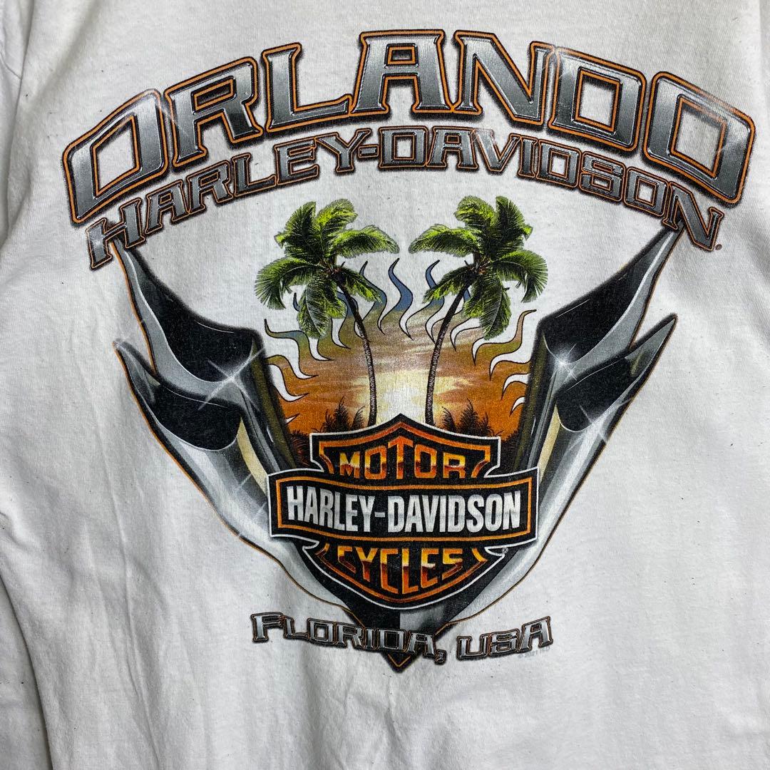 ハーレーダビッドソン☆ロンT 古着 デカロゴ サイドデザイン ゆるだぼ hq7