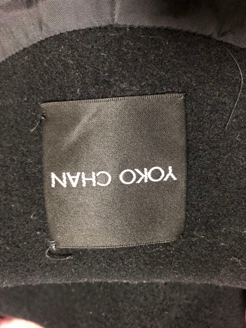 YOKO CHAN ファー付き ラップスタイル ロングコート 38