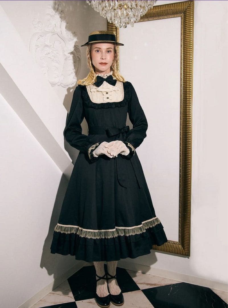 ヴィクトリアンメイデン クラシカルドールロングドレス 黒