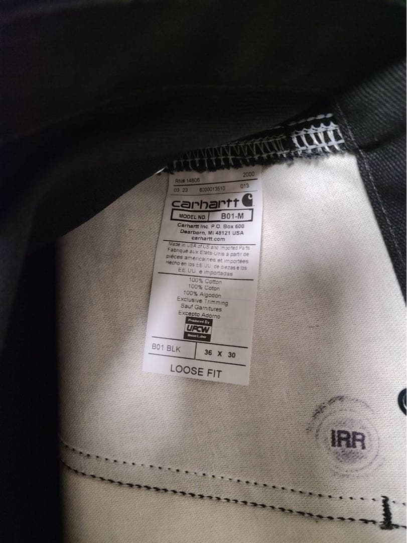 カーハートCarharttダブルニー 【新品】made in USA 36×30