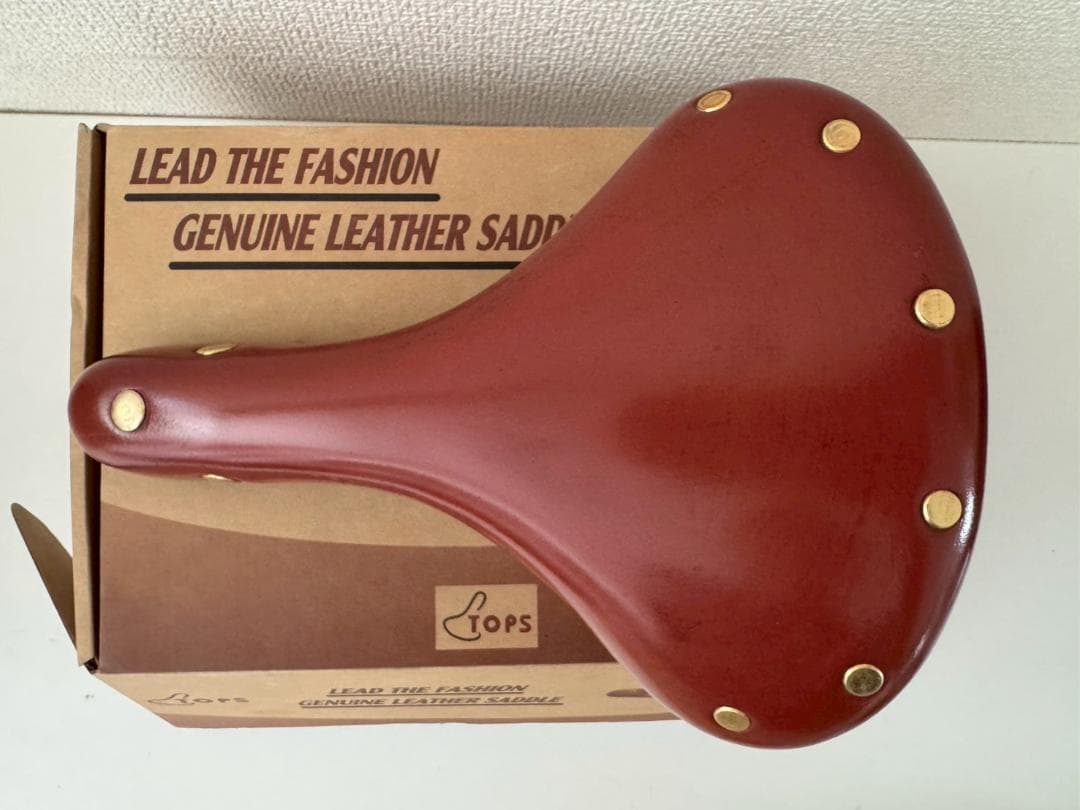 新品・未使用品　TOPS　サドル　本革　自転車　リアルレザー　サイクリングツール