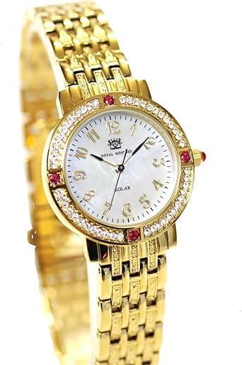 新品 ロイヤルモントレス ソーラー　ルビー4石　レディース 腕時計 ゴールド