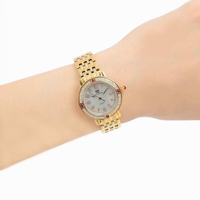 新品 ロイヤルモントレス ソーラー　ルビー4石　レディース 腕時計 ゴールド