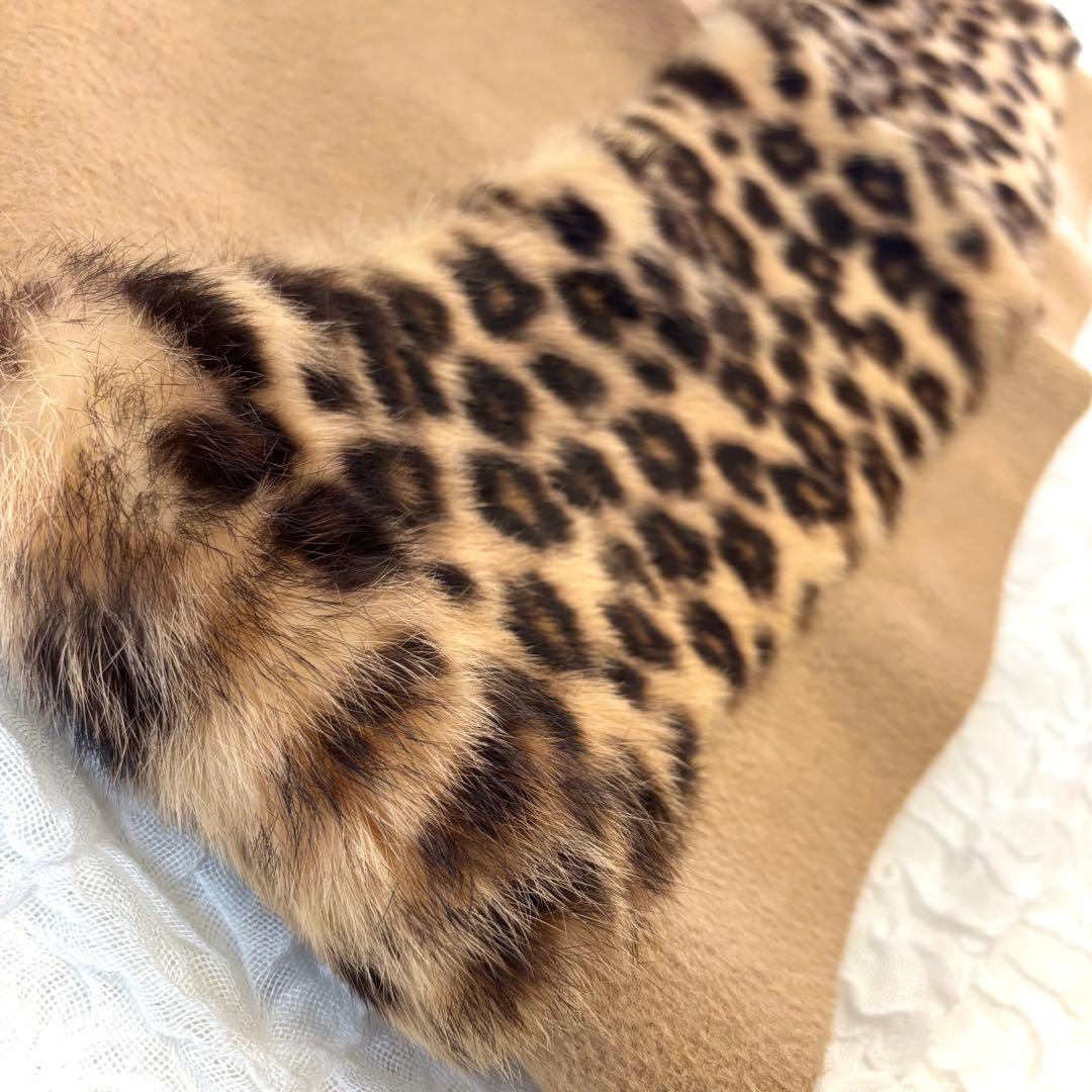 ブルーガール レオパード コート ラビット ファー blugirl ミドル丈 S