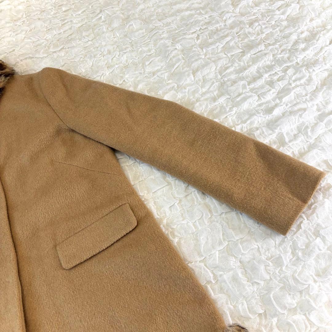 ブルーガール レオパード コート ラビット ファー blugirl ミドル丈 S