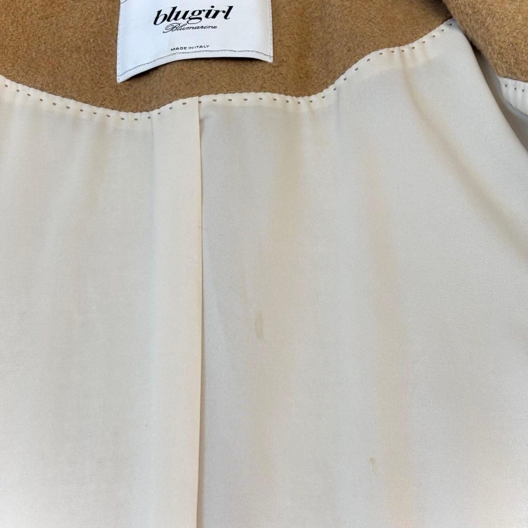 ブルーガール レオパード コート ラビット ファー blugirl ミドル丈 S