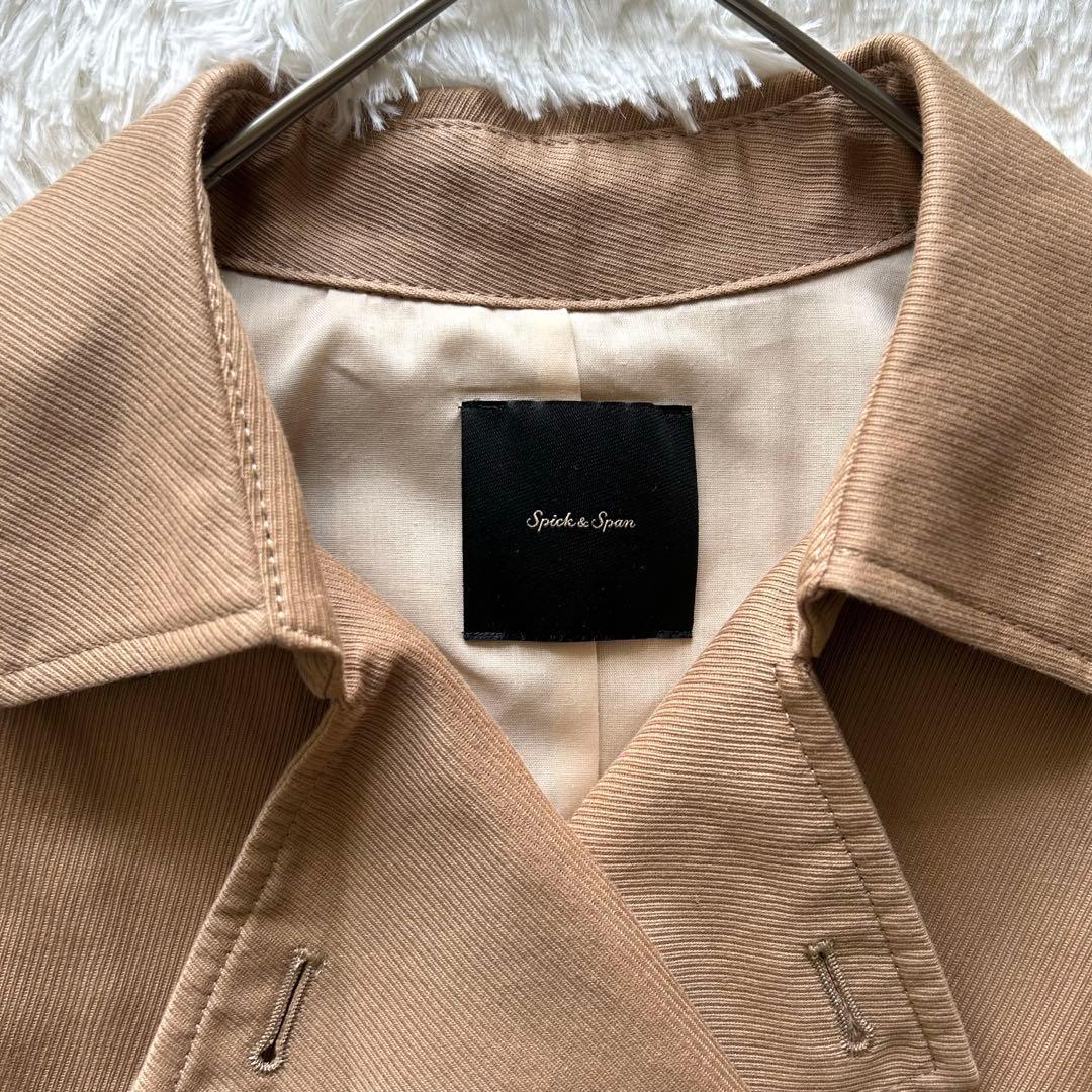 Spick&Span コットンリネンツイルオーバーミドル丈コート ベージュ 38