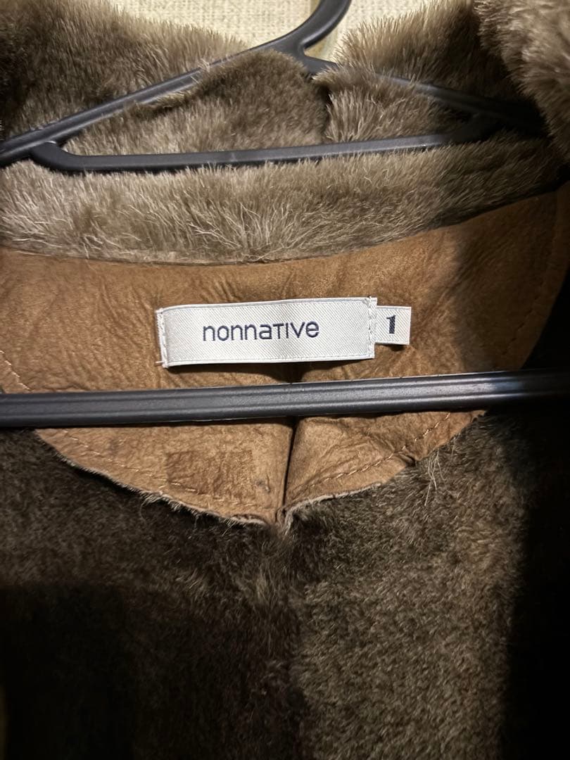 nonnative ブラウン スエード ムートンコート