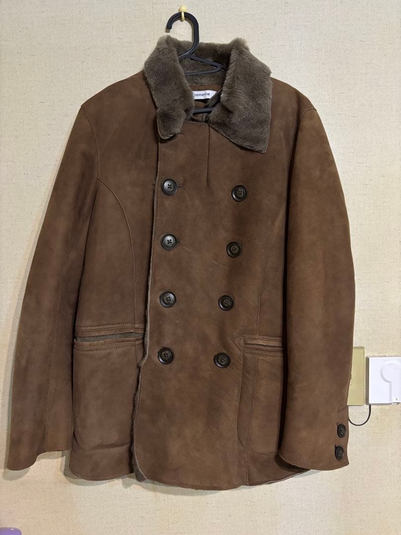 nonnative ブラウン スエード ムートンコート