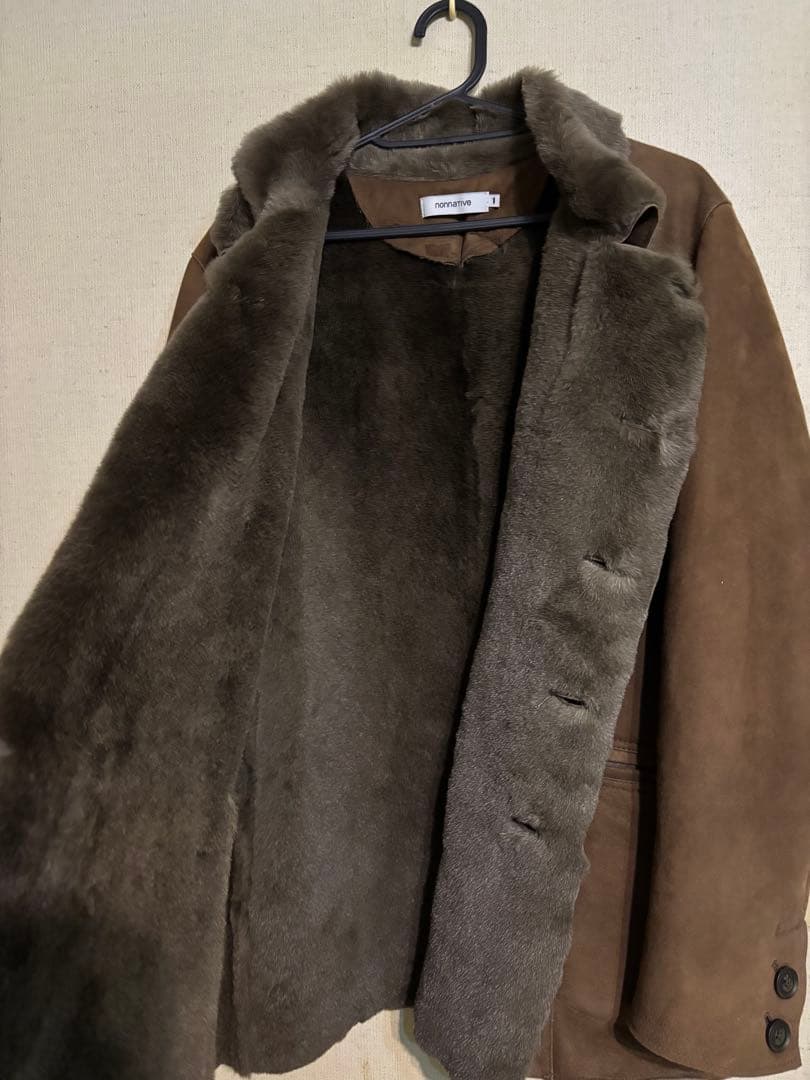 nonnative ブラウン スエード ムートンコート