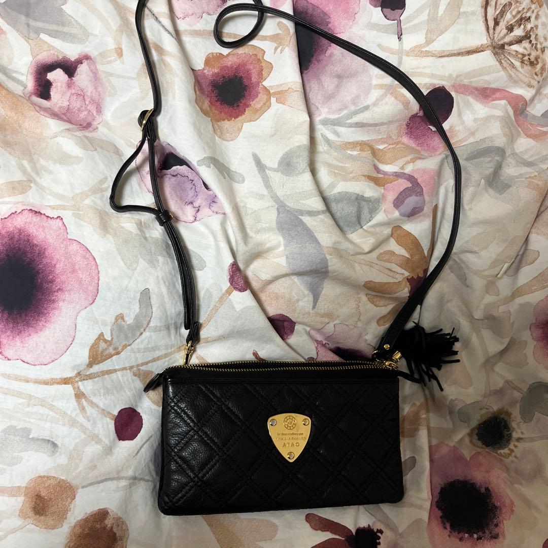 ブラックキルティングバッグ atao