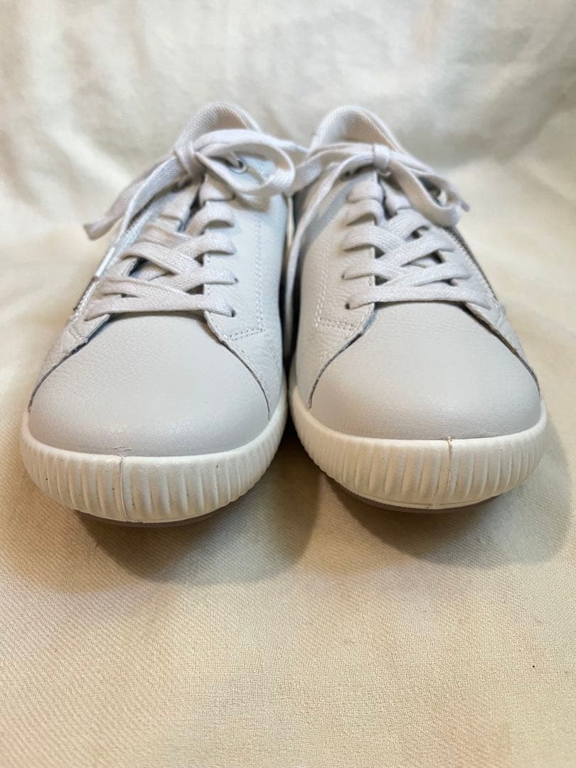 再値下げ　新品レジェロ　ホワイトレザー スニーカー ジッパー付き