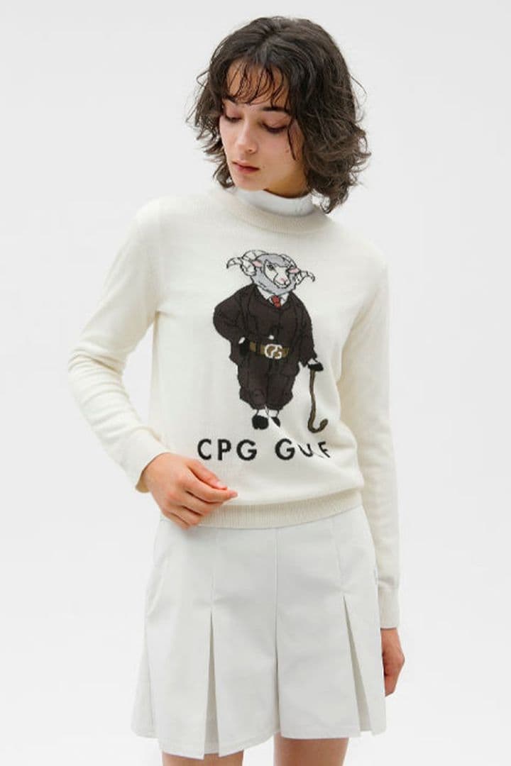 シーピージーゴルフ　羊グラフィックインターシャニット