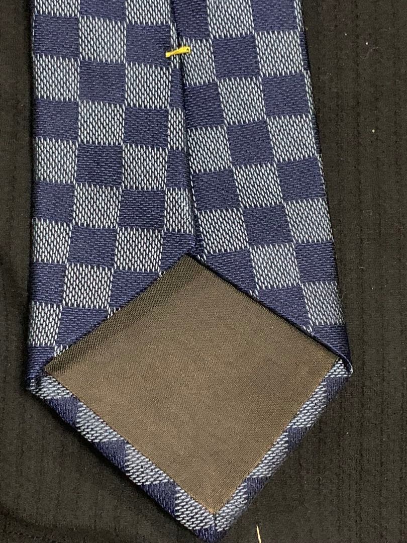 Louis Vuitton ネクタイ ネイビー/グレー。新品未使用。