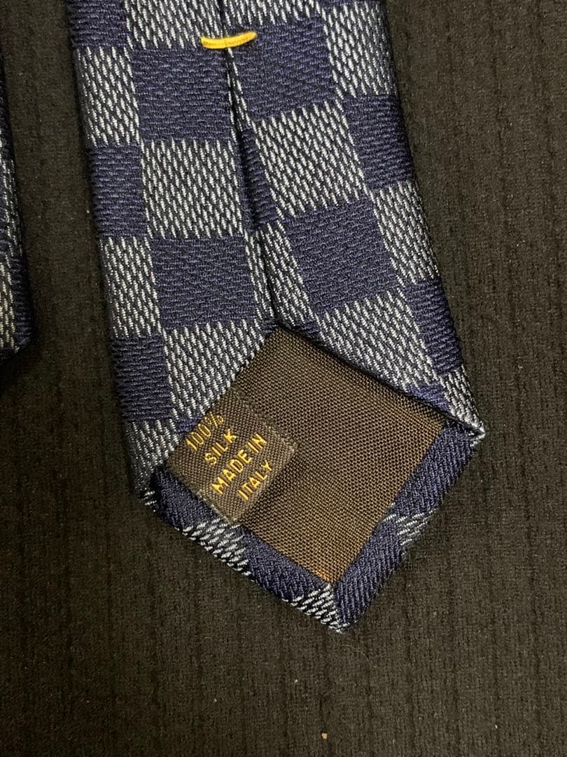 Louis Vuitton ネクタイ ネイビー/グレー。新品未使用。