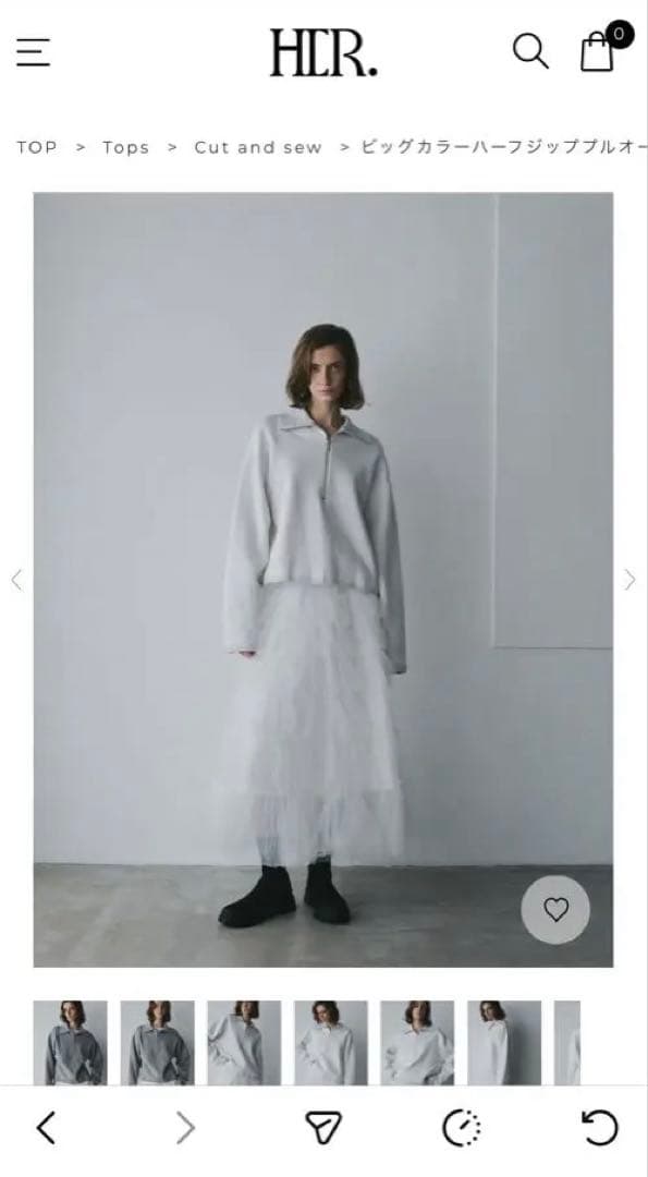 ［新品タグ付き］タイムセール！HER. ビッグカラーハーフジッププルオーバー