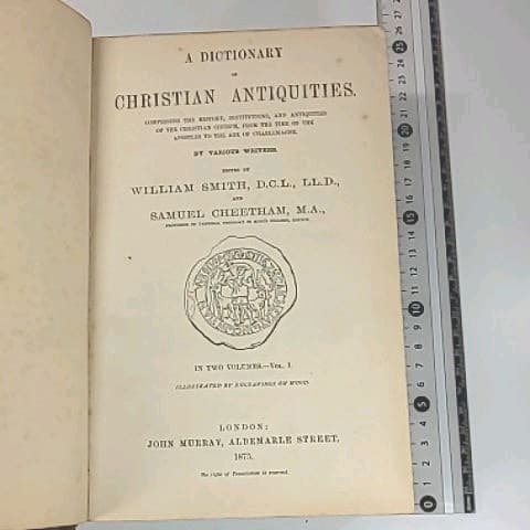 【希少書籍】約140年前に、イギリスで出版・古代キリスト教の辞典・英語版