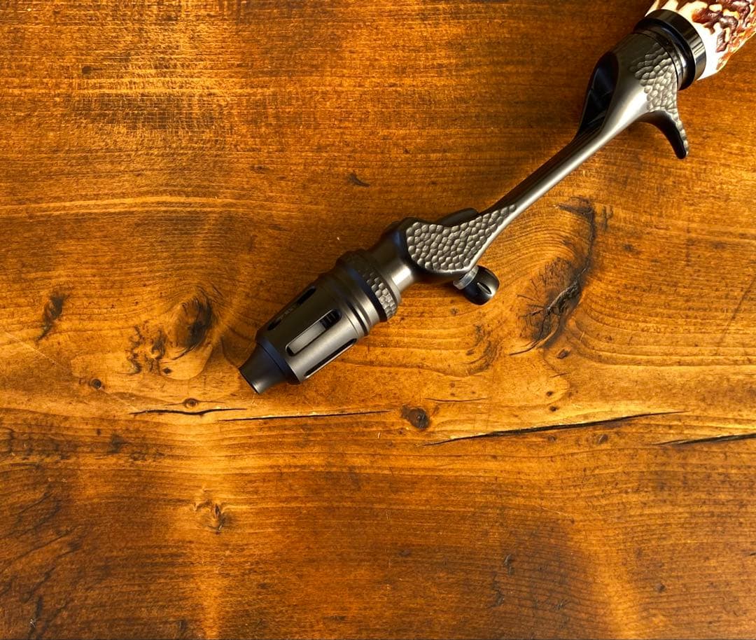 ガングリップ　ブラック　鹿の角グリップ　ハンドメイド　渓流釣り　トラウトロッド