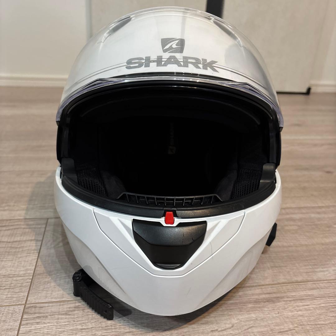 SHARK Evo-ES Blankシステムヘルメット ホワイト インカム装備