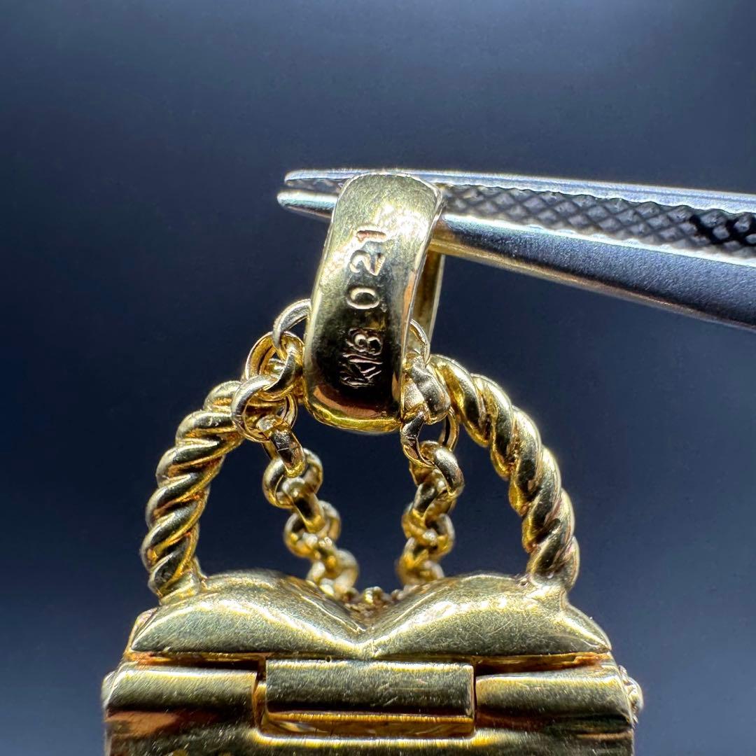 K18 ハートモチーフ ロケットペンダントネックレス