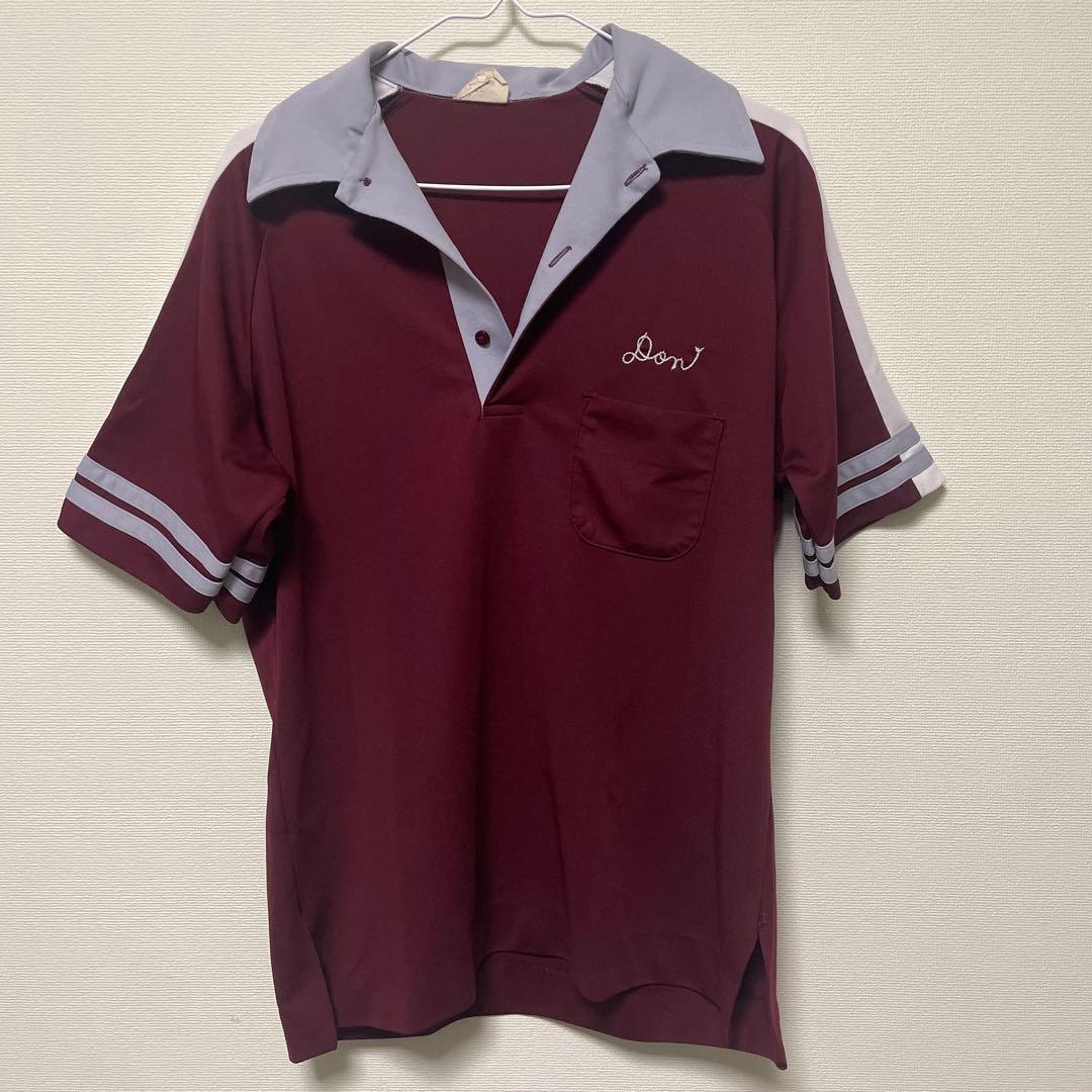 King Louie バーガンディ ポロシャツ M ボウリングシャツ