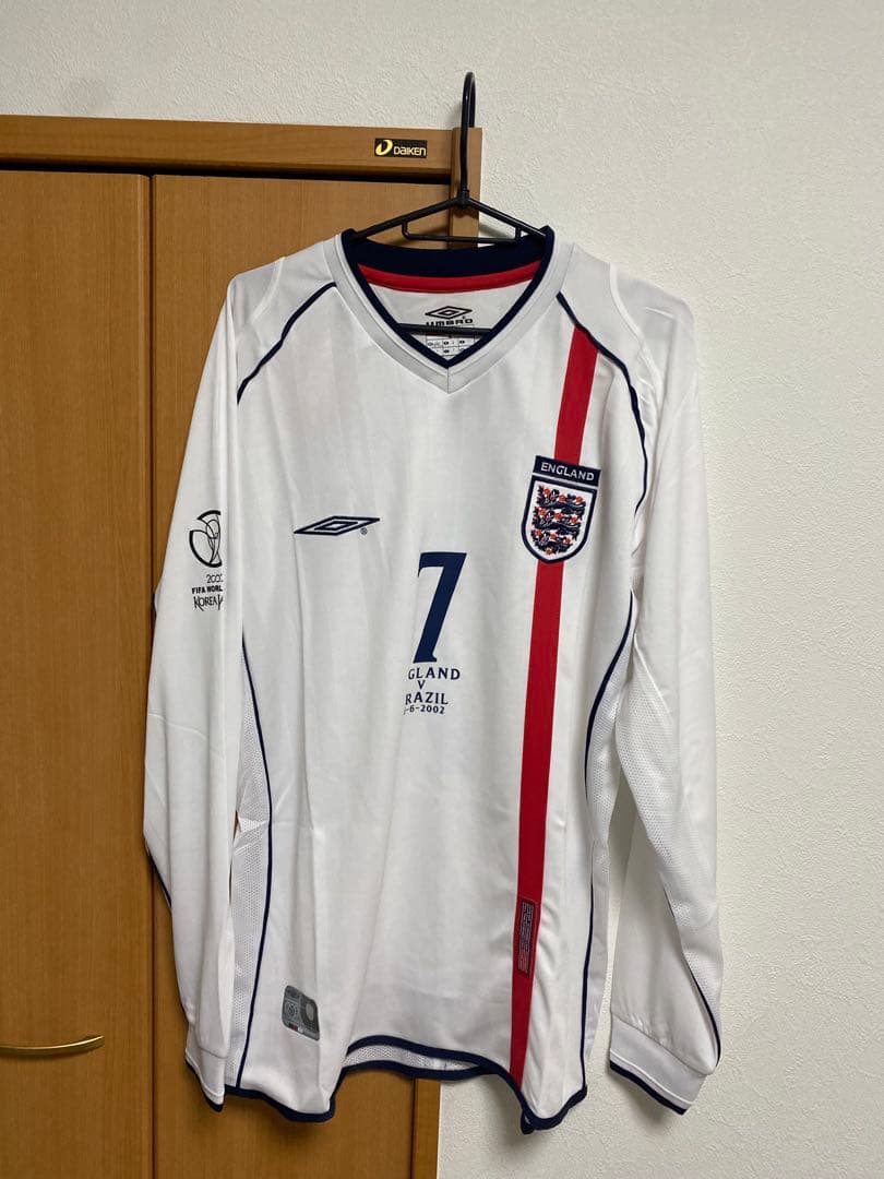 02日韓 W杯決勝戦 イングランド 7番 BECKHAM ベッカム 長袖