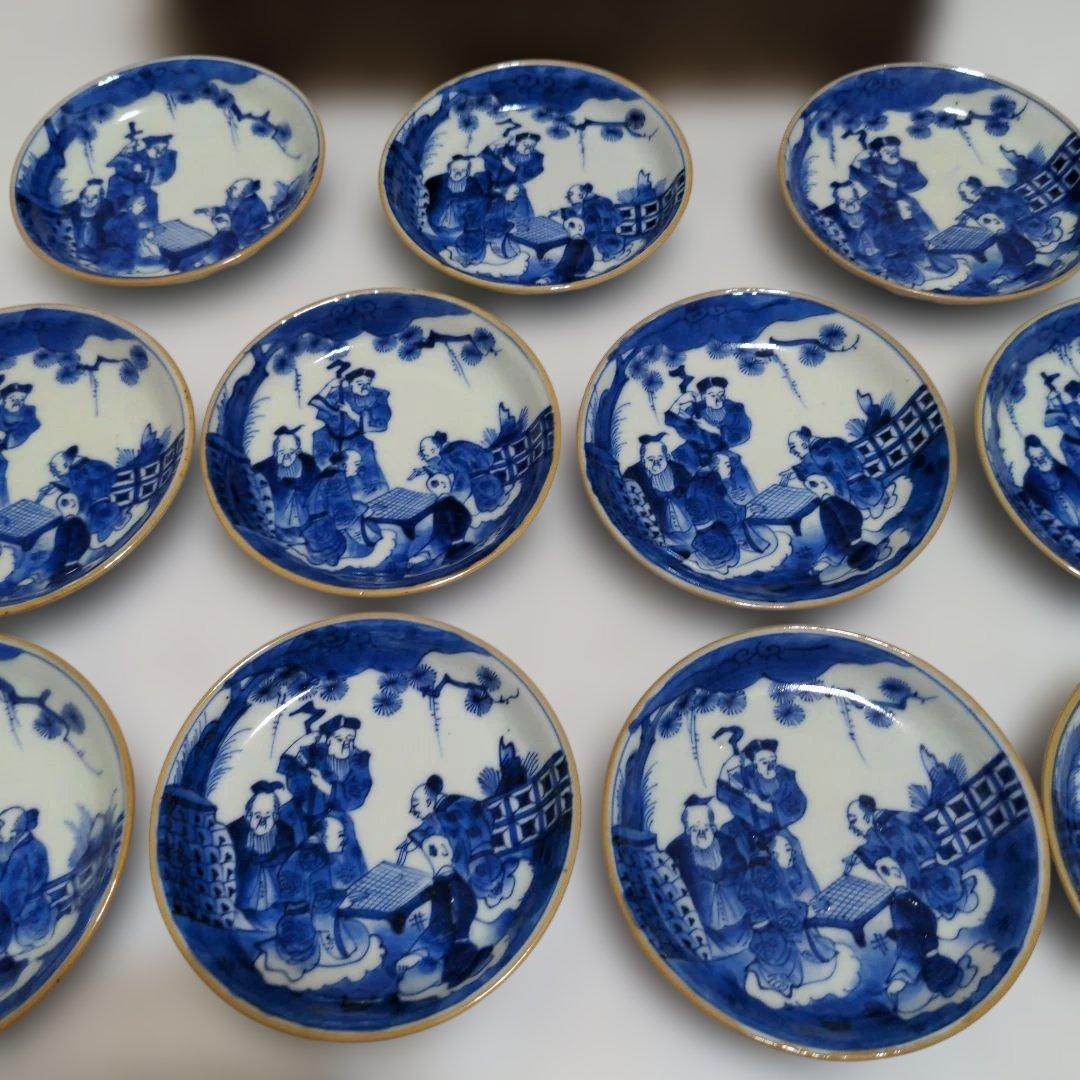 古伊万里　太明年製　染付　絵皿　小皿　1５枚他３点