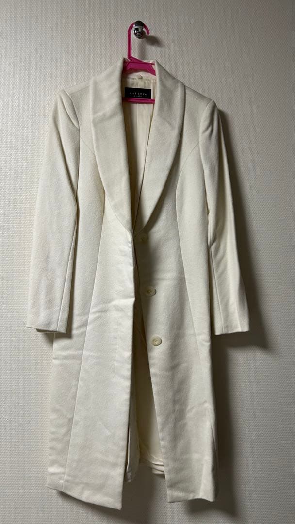 ［超美品］MATERIA MILANO ホワイト ロングコート