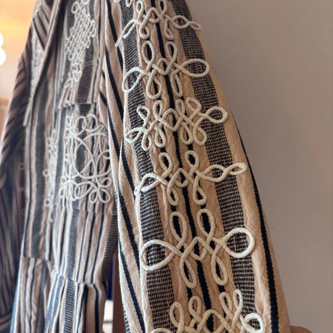 サラマリカ　エンブロイダリーストライプ　オールインワン 刺繍 ワイド