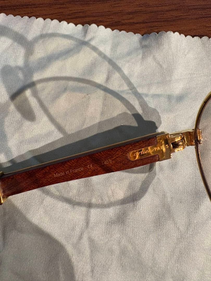 cartier カルティエ ジベルニ サングラス ウッド 140b 53■22