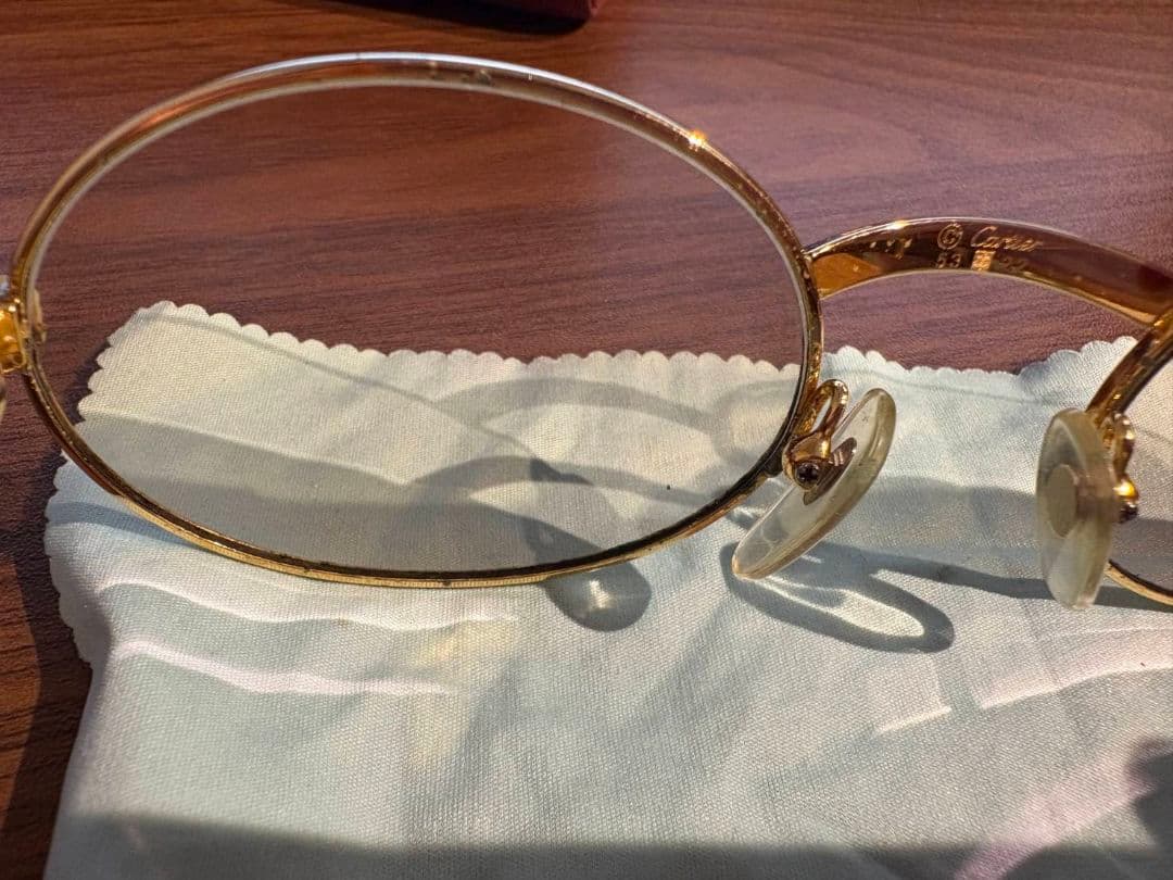 cartier カルティエ ジベルニ サングラス ウッド 140b 53■22