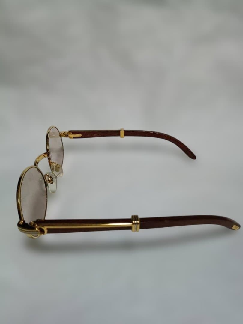 cartier カルティエ ジベルニ サングラス ウッド 140b 53■22