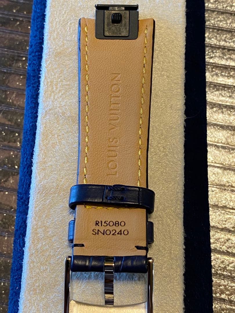 ルイヴィトン　タンブール【高級クロコダイル革】ベルト L サイズ(美品)ネイビー