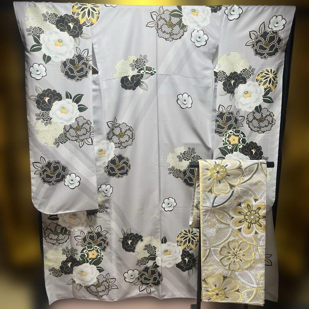 ☆☆年末特別お値下げ☆☆振袖　帯　セット売り　くすみ　ニュアンスカラー　成人式