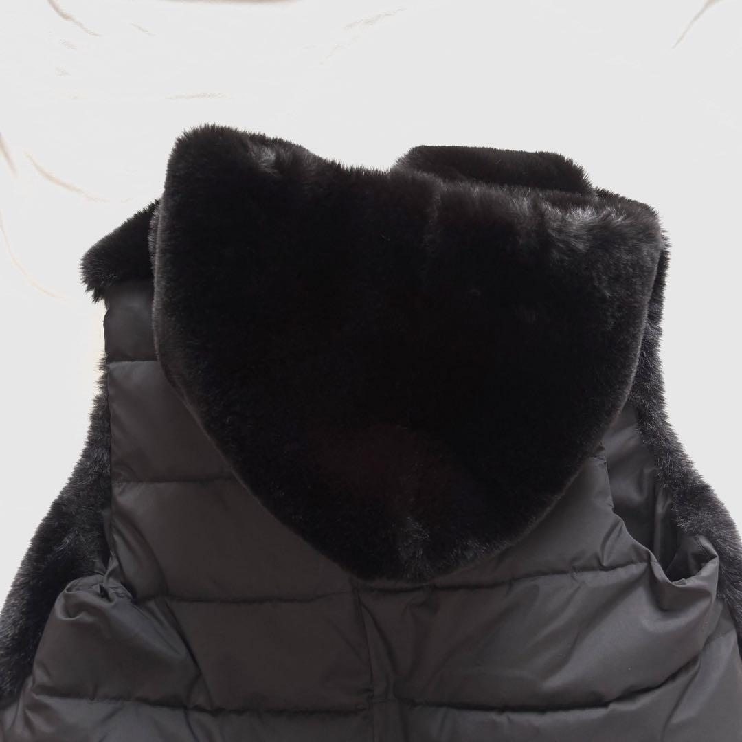 試着のみ☆Aga エコファーベスト　ブラック　9号　ヤマダヤ　ジレ　フード　ファ