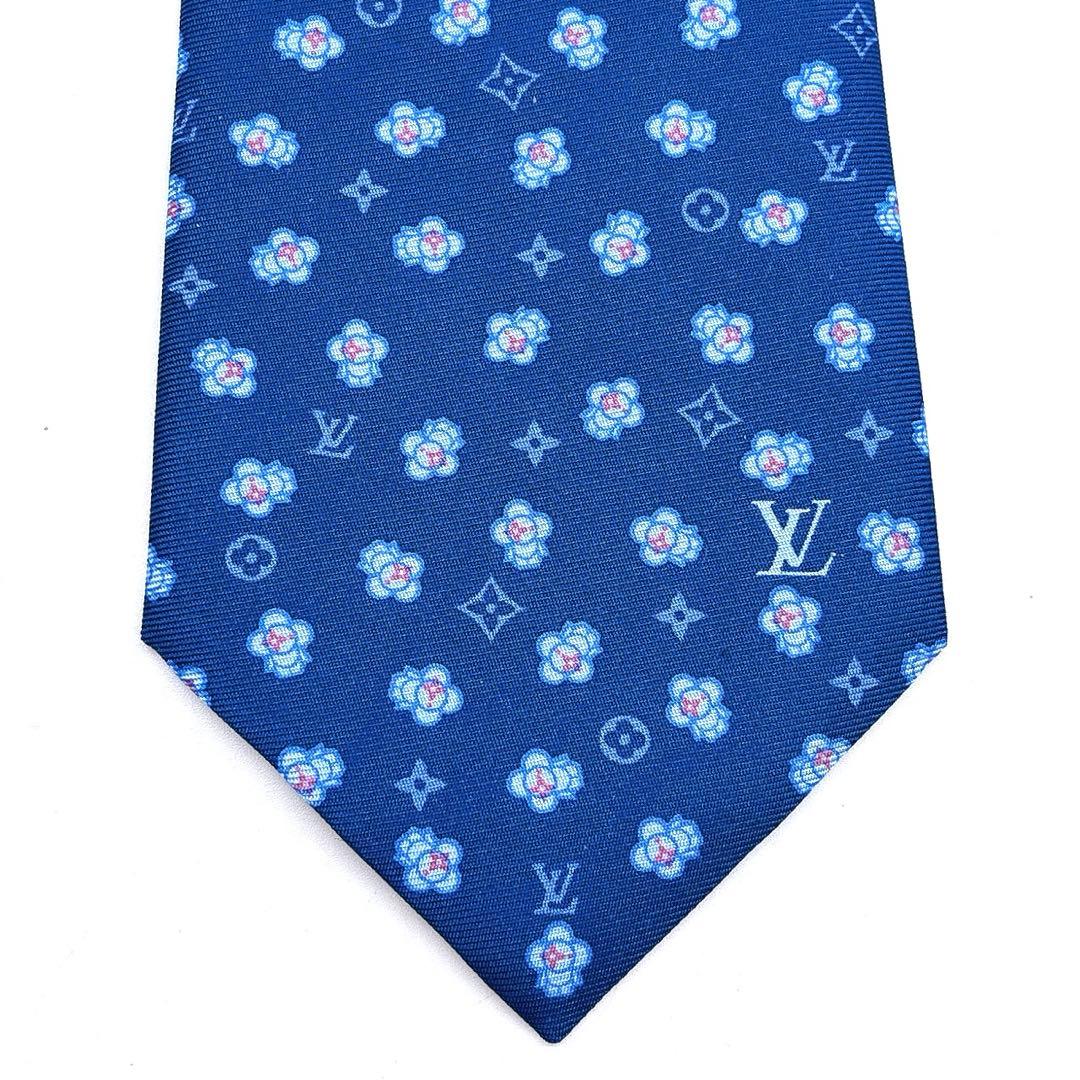 美品 LOUIS VUITTON 付属品付 ヴィヴィエンヌ ネクタイ ブルー