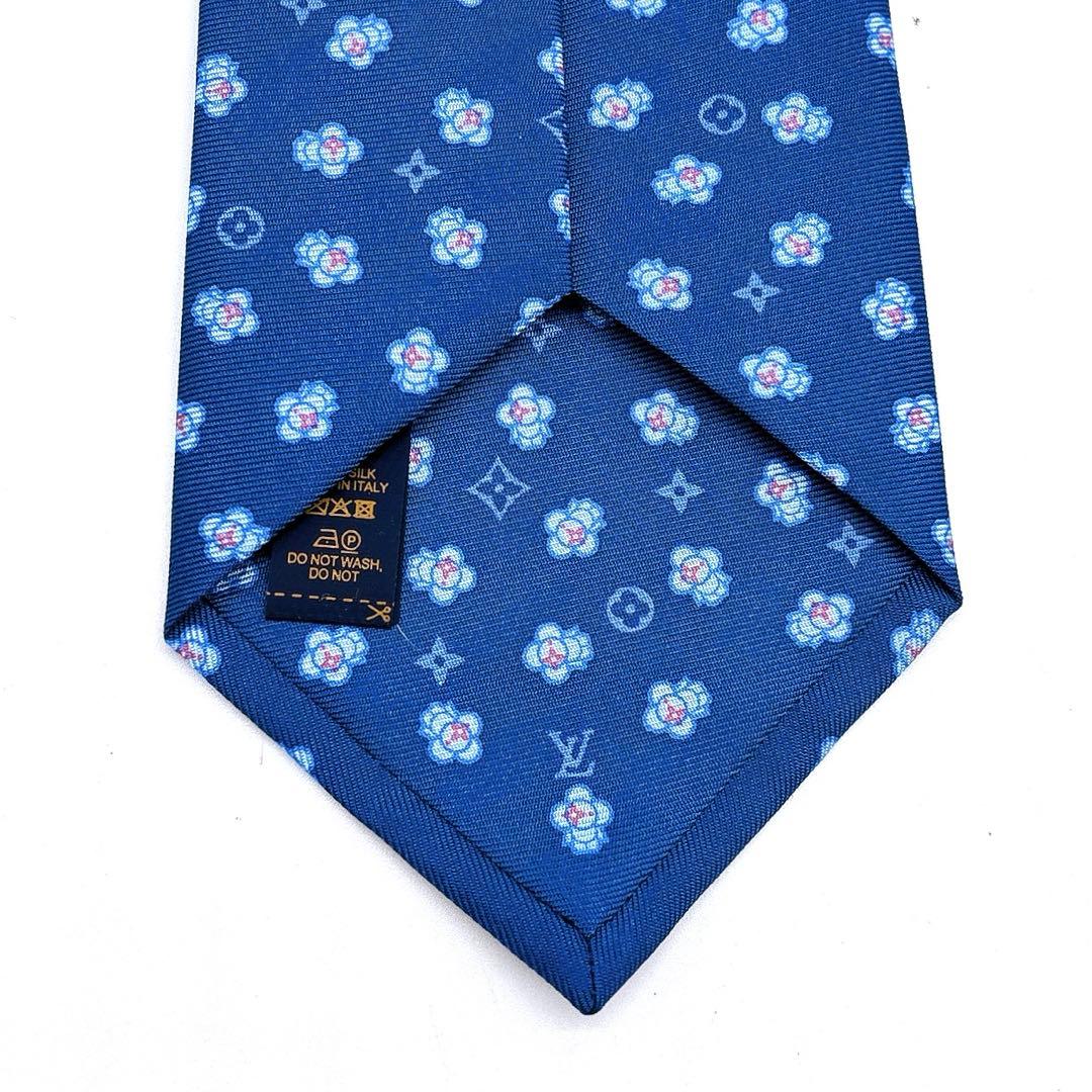 美品 LOUIS VUITTON 付属品付 ヴィヴィエンヌ ネクタイ ブルー