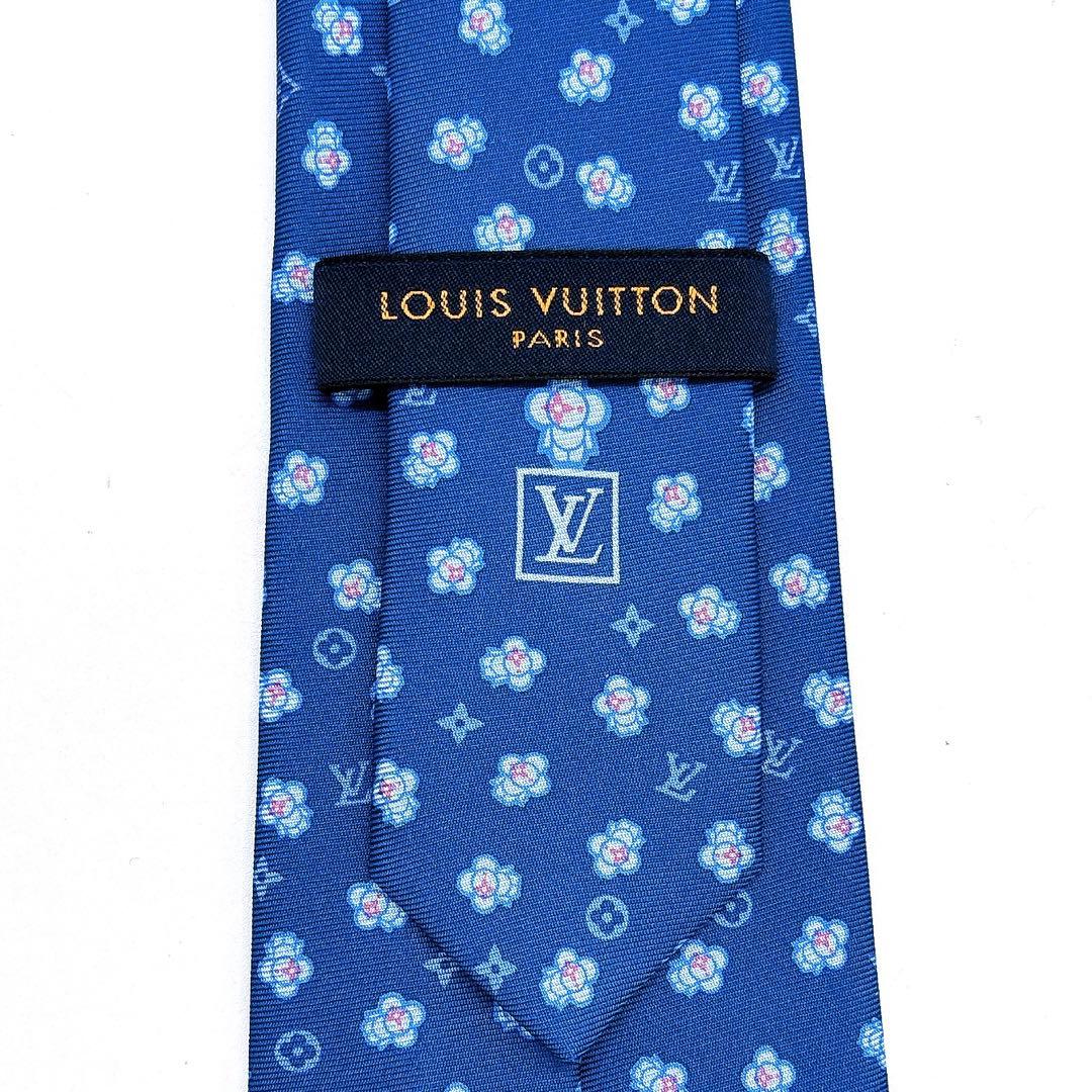 美品 LOUIS VUITTON 付属品付 ヴィヴィエンヌ ネクタイ ブルー